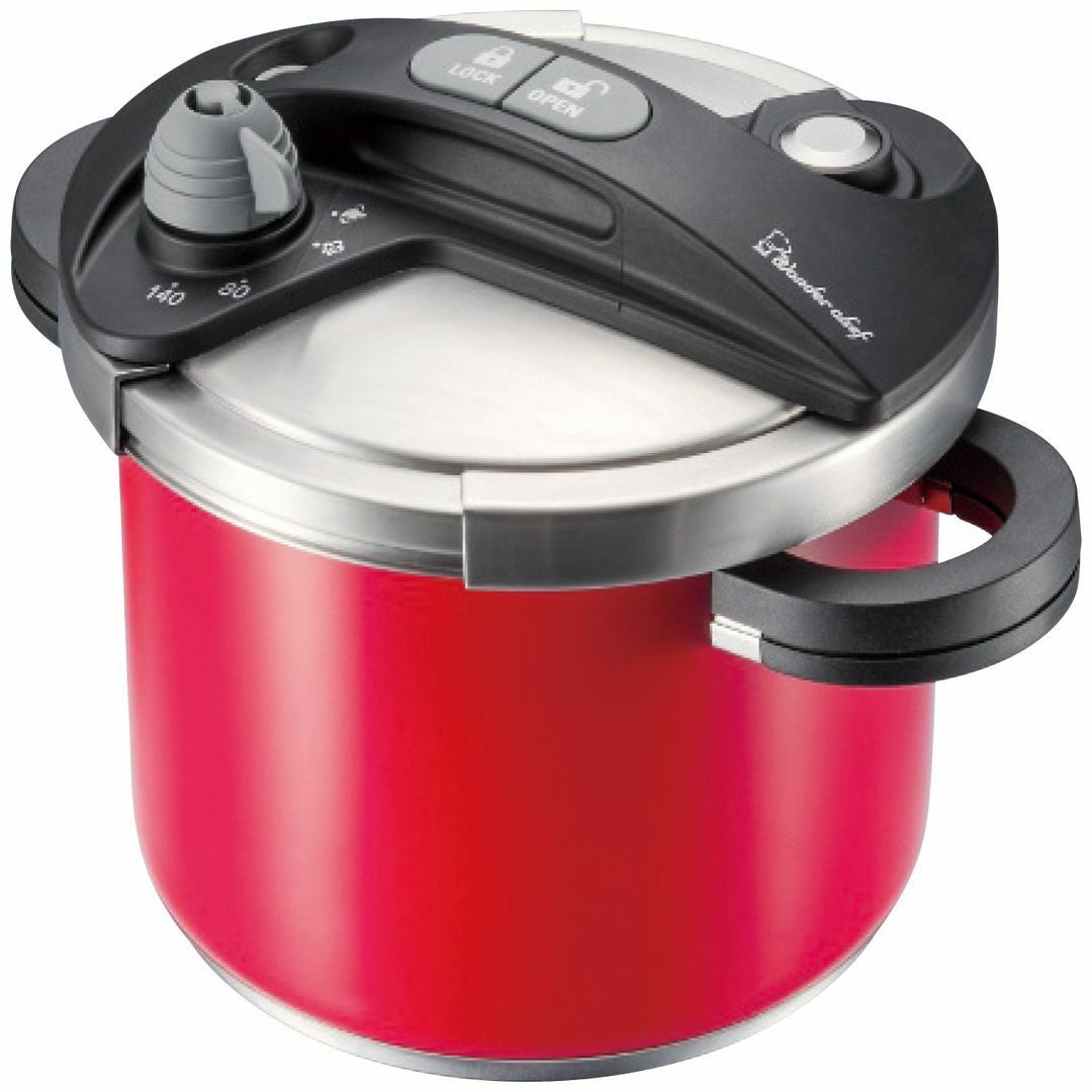 【新品未使用品】 ワンダーシェフ オースプラス 両手圧力鍋 5L レッド ワンダーシェフ オースプラス 両手圧力鍋 5l レッド《公式》ギフト