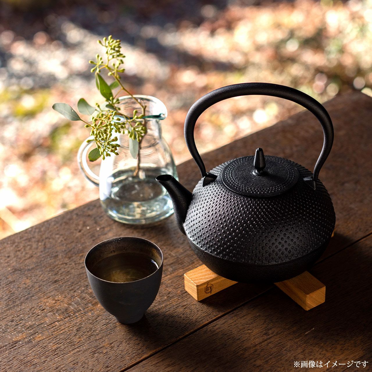 南部鉄器 鉄瓶 梔子（くちなし） 小 1.2L 池永鉄工|《公式通販》ソル