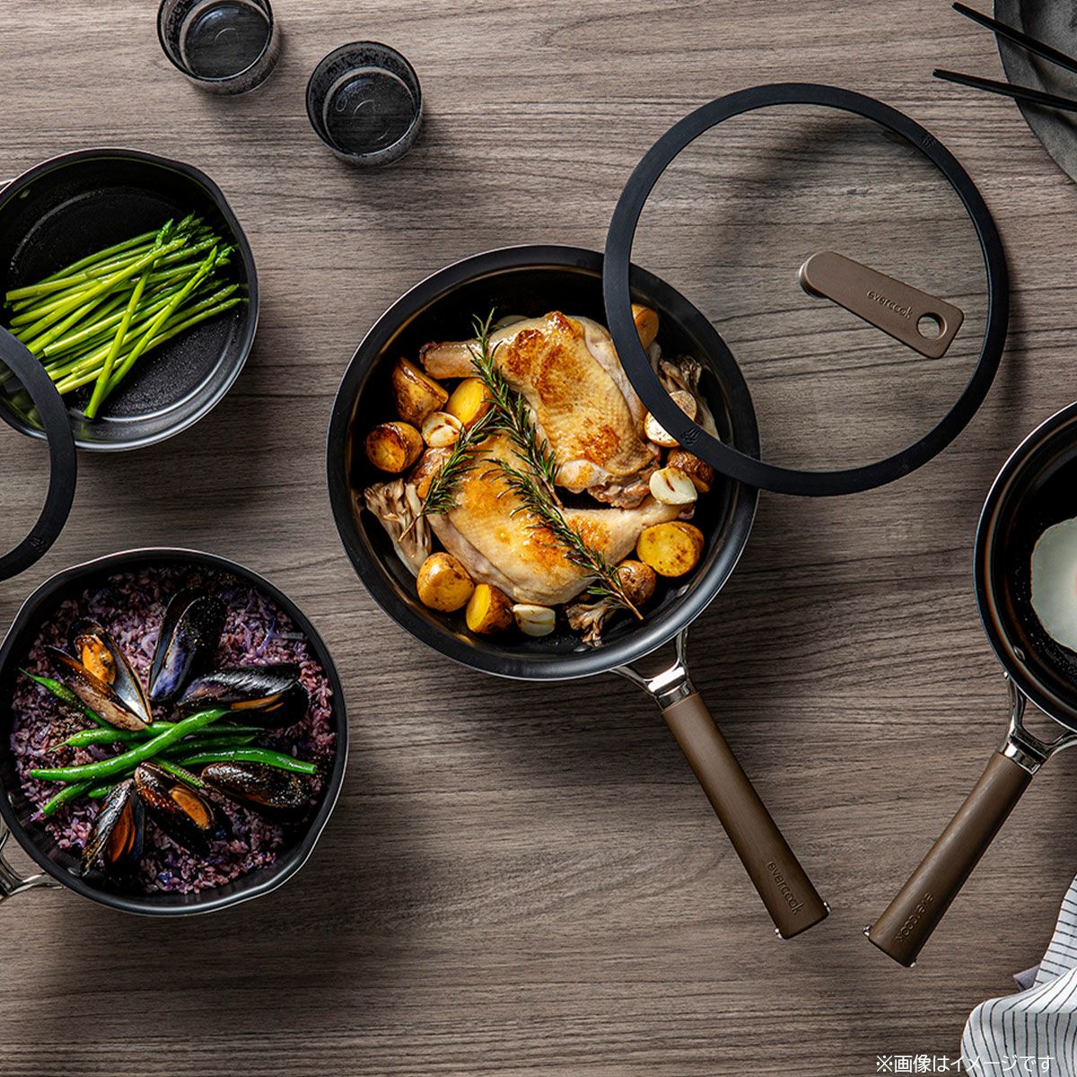 evercook DECO エバークック デコ 26cmフライパン ブラックの説明画像10