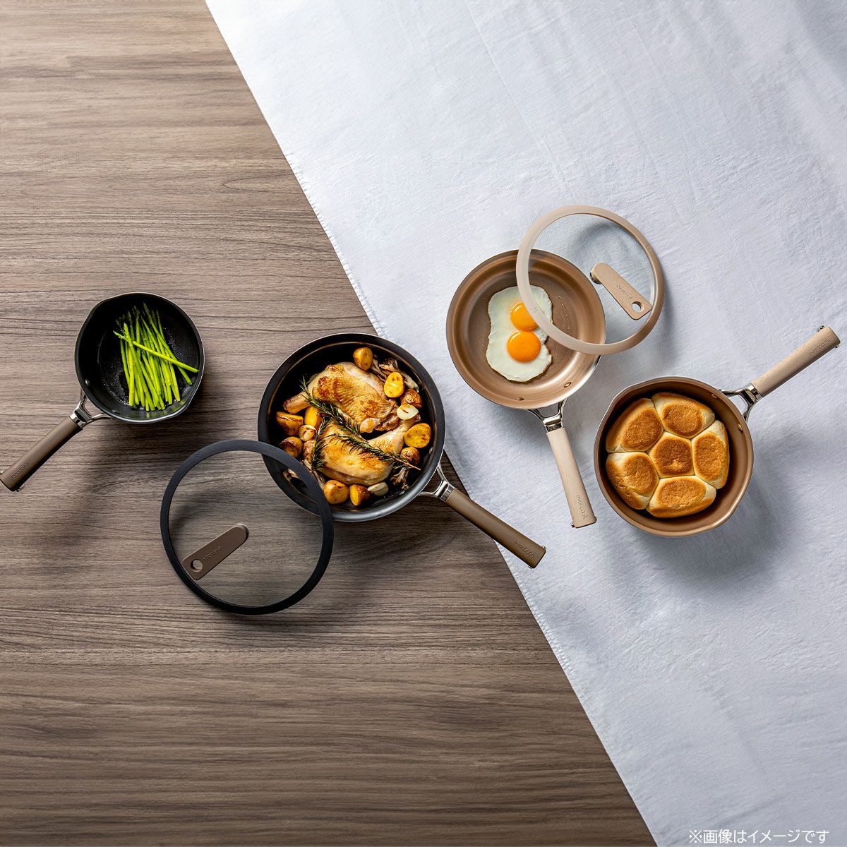 evercook フライパン ドウシシャ evercook フライパン2点セットレッド 500日保証付 焦げ付