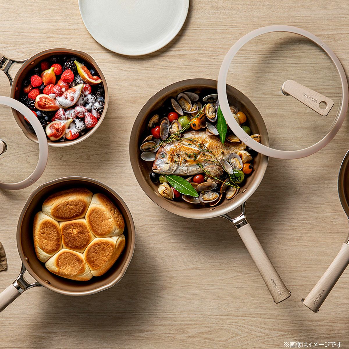 エバークック デコ 18cmマルチパン ベージュ《公式》キッチン用品ソル