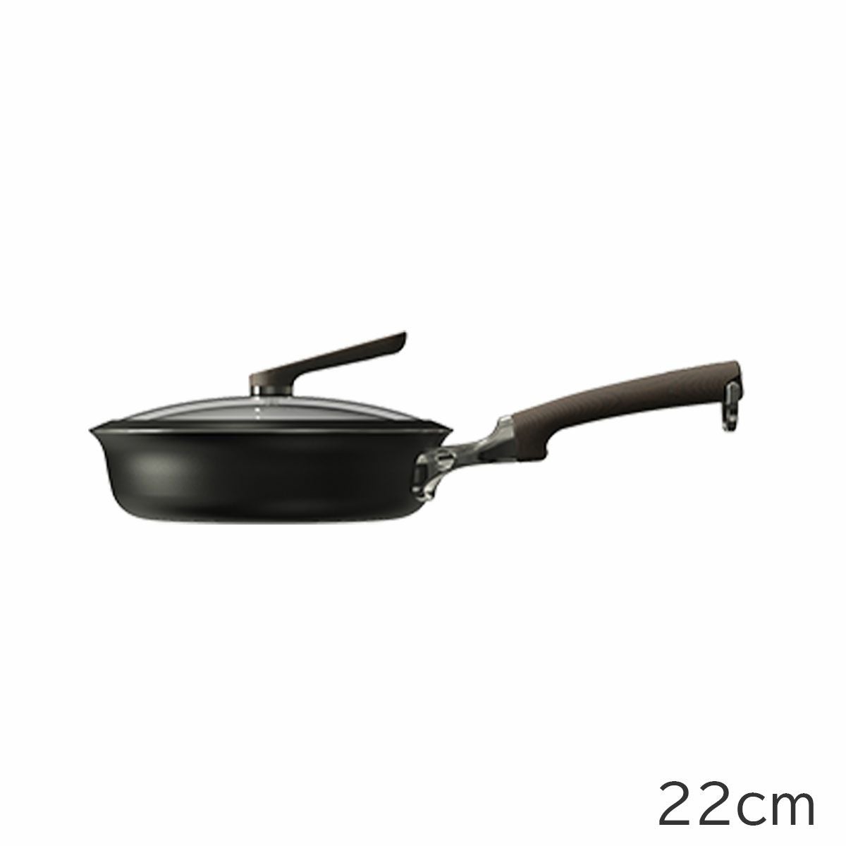 evercook DECO エバークック デコ 22cmマルチパン+ガラスふたセット ブラックの説明画像2