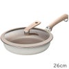 evercook DECO エバークック デコ 26cmフライパン+ガラスふたセット ベージュの説明画像1