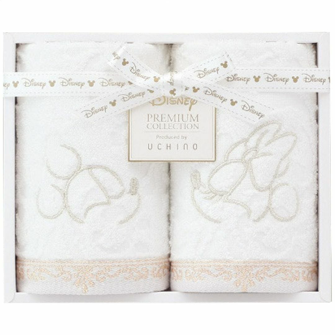 ディズニー　プレミアム ウォッシュタオル2枚セットホワイトの説明画像2