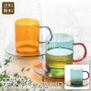 耐熱カラーガラスマグ＆ソーサーセットグリーンの説明画像1