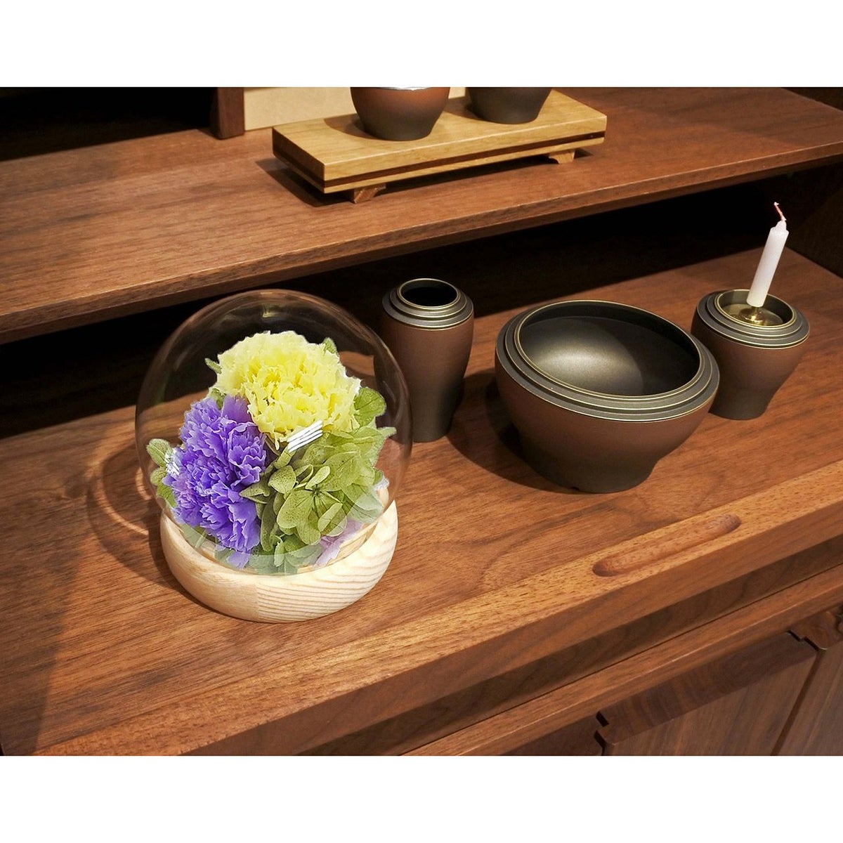 Soup お供え スフィアドームアレンジメント優（ゆう）イエロー＋パープル （宅配専用）の説明画像2