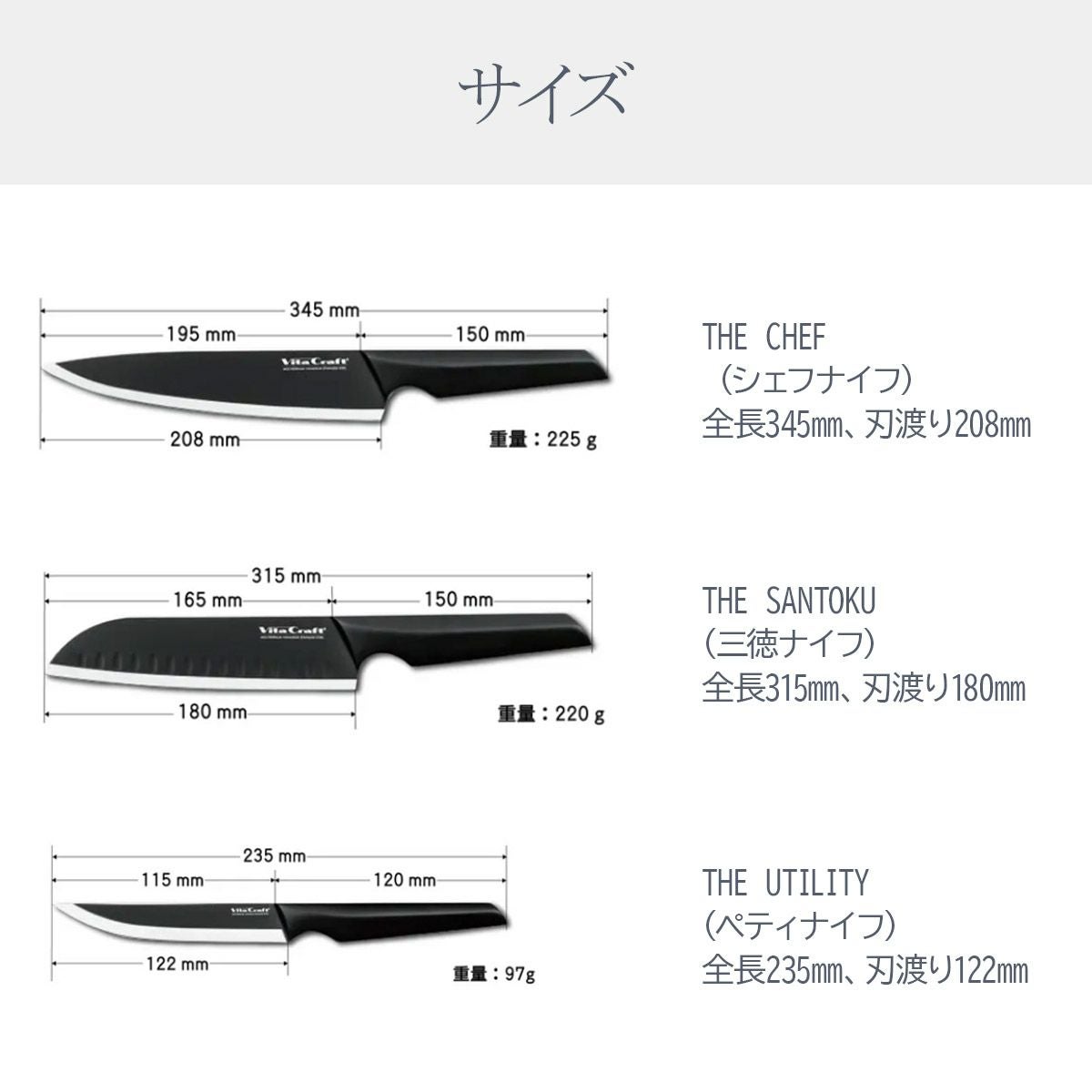ビタクラフト ソリッドナイフブラック ペティナイフ《公式》おしゃれ