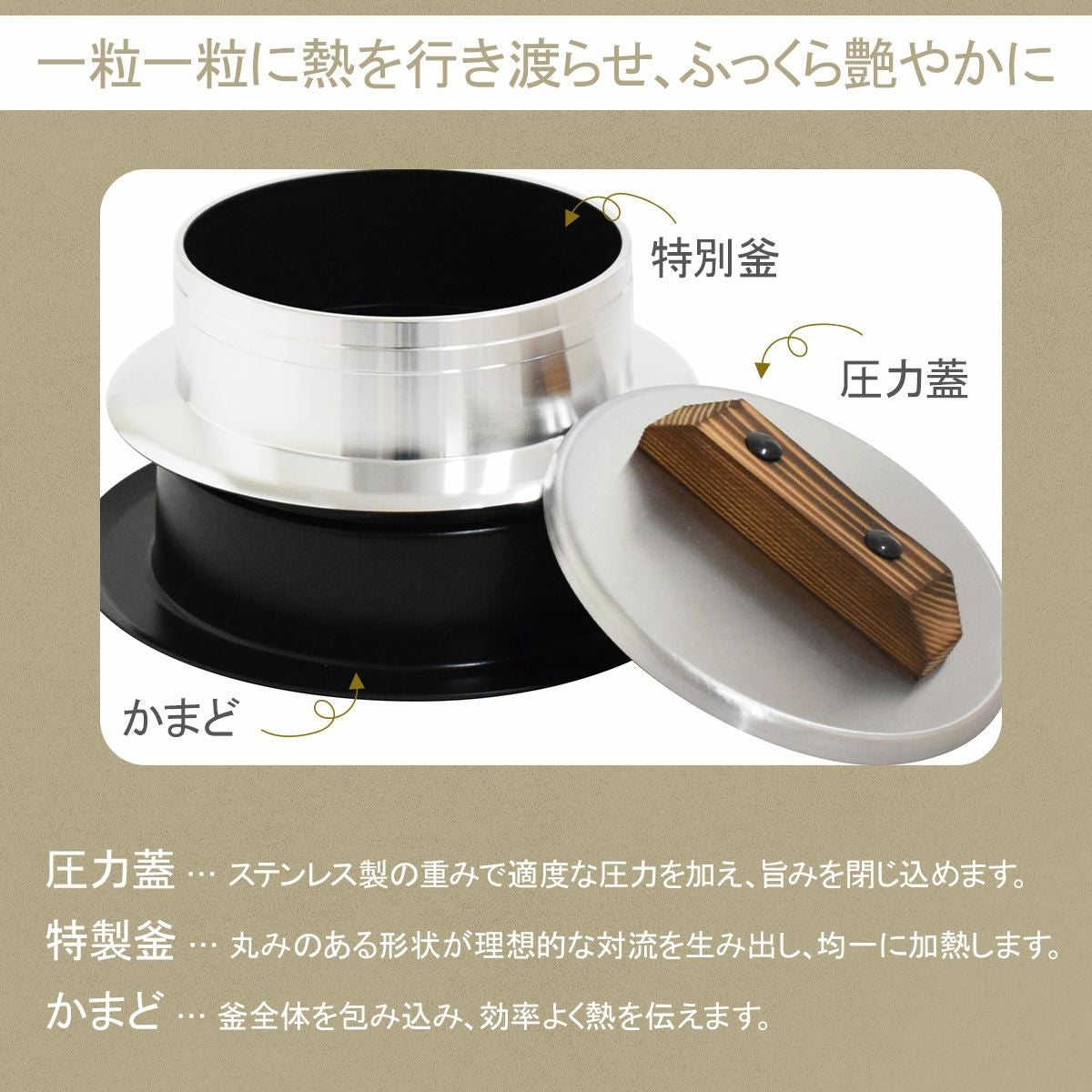 UMIC ユミック かまど炊き 5合炊き｜ごはん鍋ならソルヴィータごはん鍋